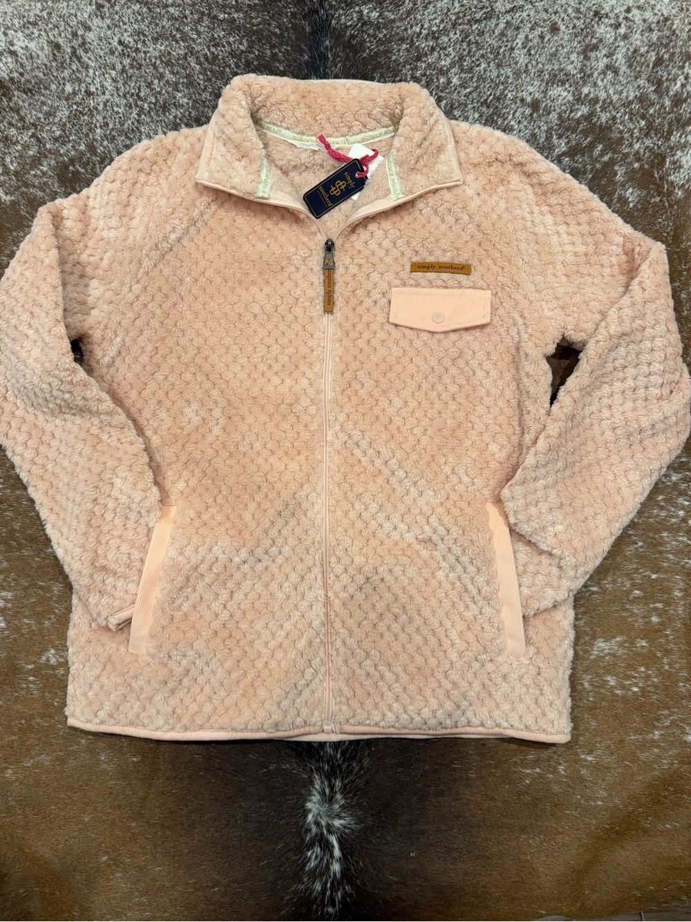 NWT Simply Southern Pink Sherpa Jacket Size Small
